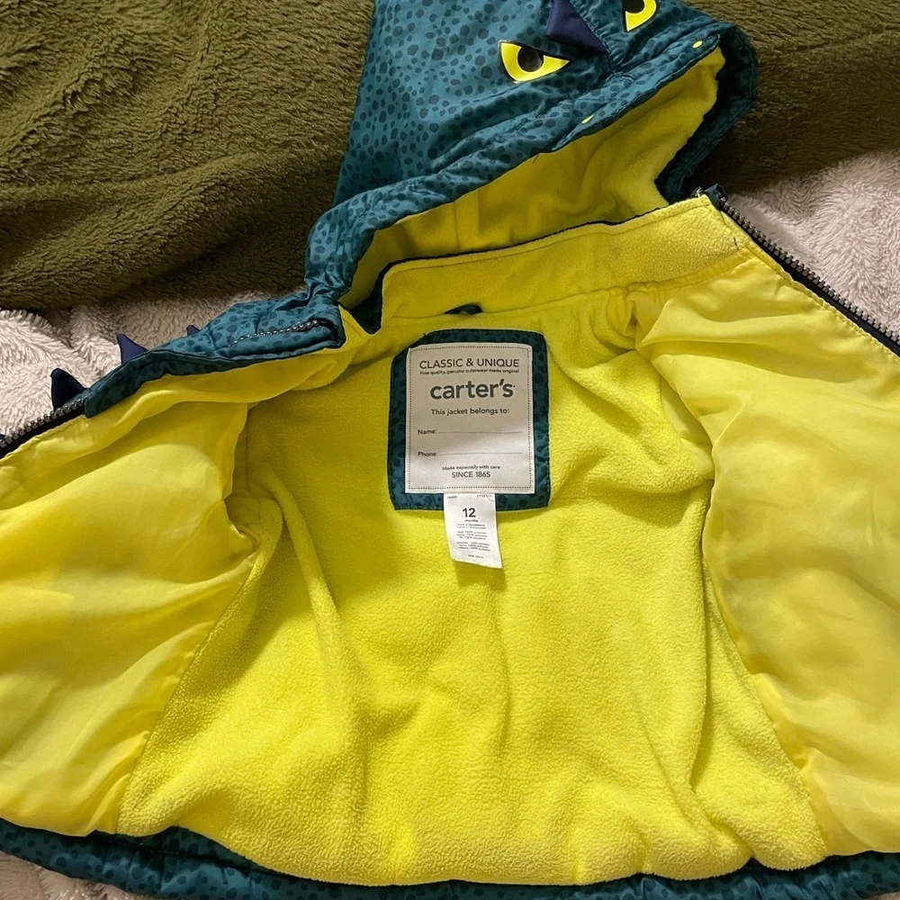 EUC Carter’s Dinosaur Winter Coat